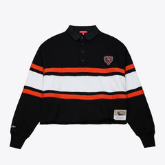 Women's Cropped Long Sleeve Rugby Polo - Chicago Bears