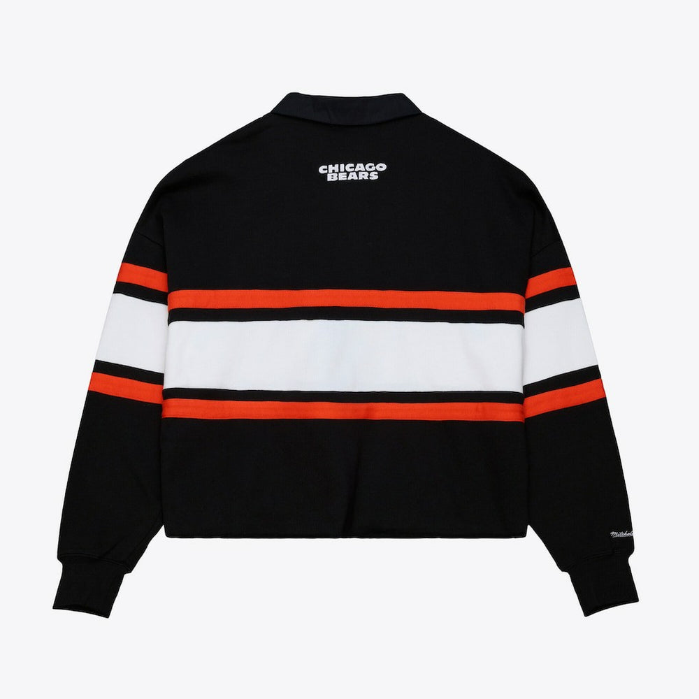 Women's Cropped Long Sleeve Rugby Polo - Chicago Bears