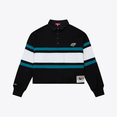 Women's Throwback Cropped Long Sleeve Rugby Polo - Jacksonville Jaguars