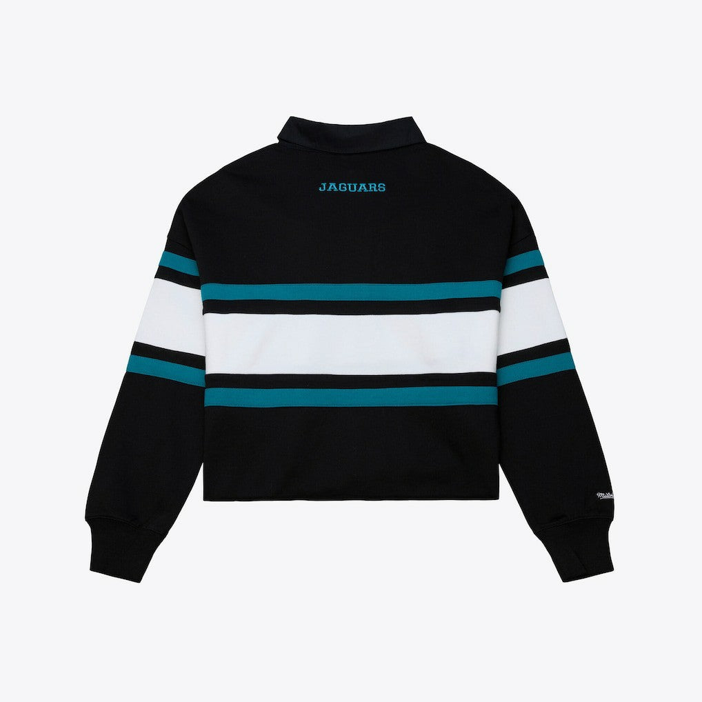 Women's Throwback Cropped Long Sleeve Rugby Polo - Jacksonville Jaguars