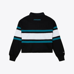 Women's Throwback Cropped Long Sleeve Rugby Polo - Jacksonville Jaguars