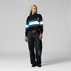 Women's Cropped Long Sleeve Rugby Polo - Detroit Lions
