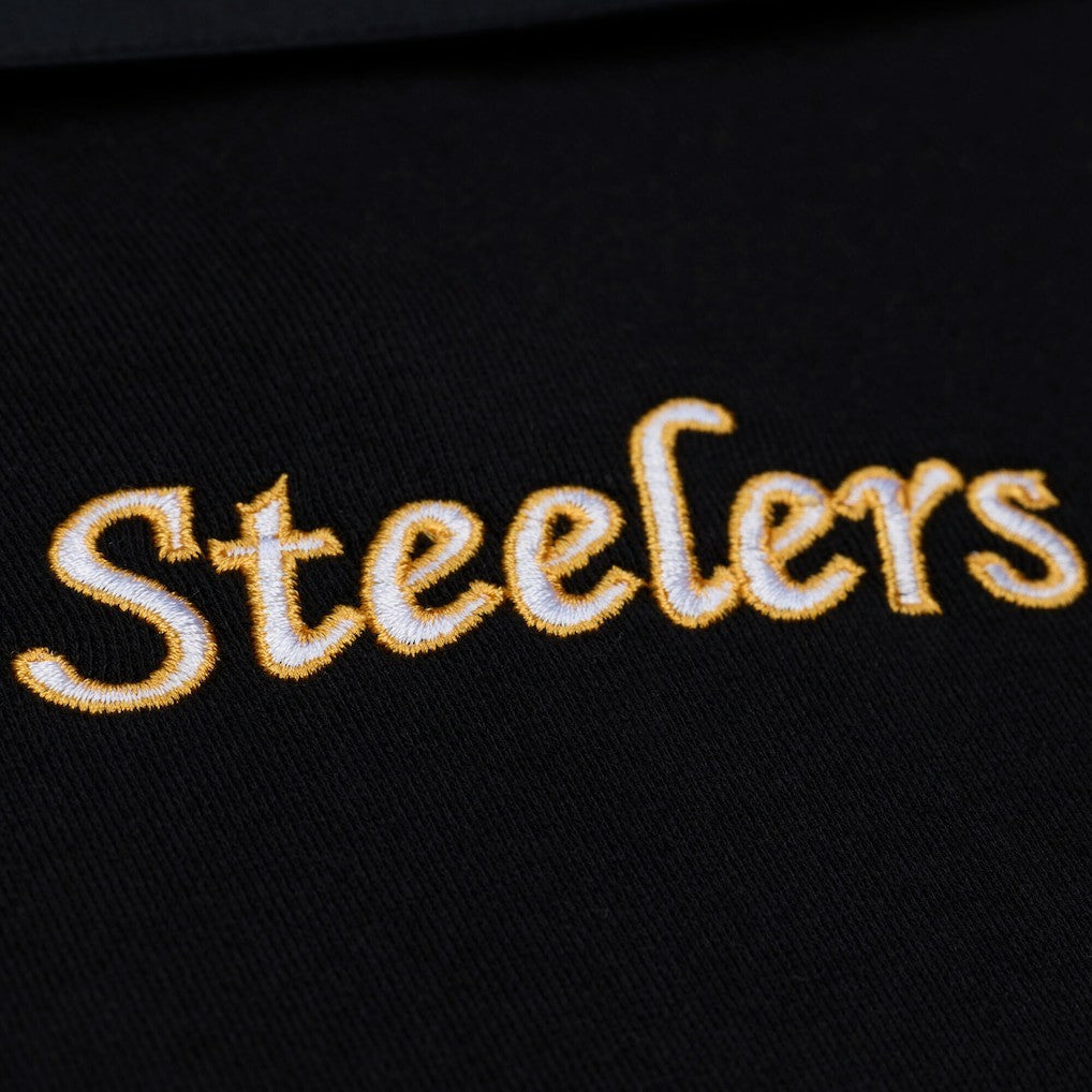 Women's Cropped Long Sleeve Rugby Polo - Pittsburgh Steelers