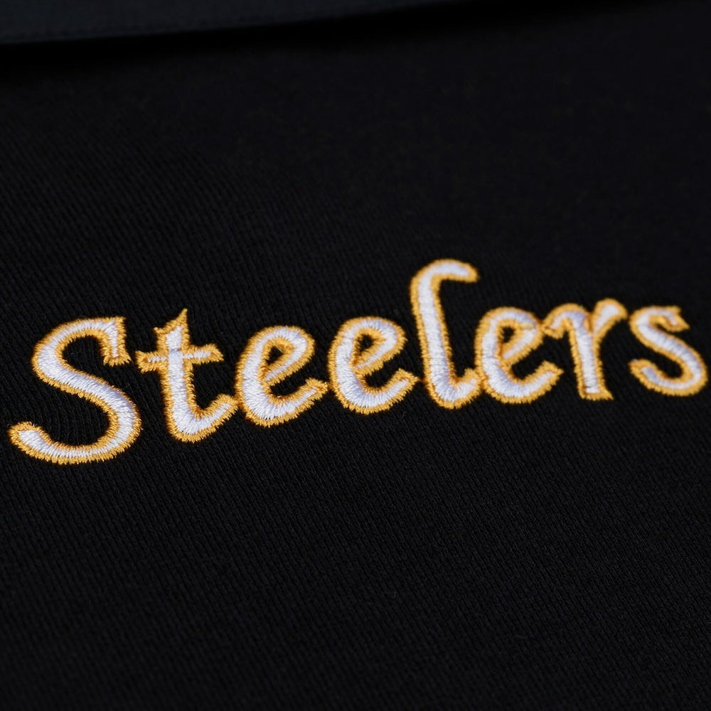 Women's Cropped Long Sleeve Rugby Polo - Pittsburgh Steelers