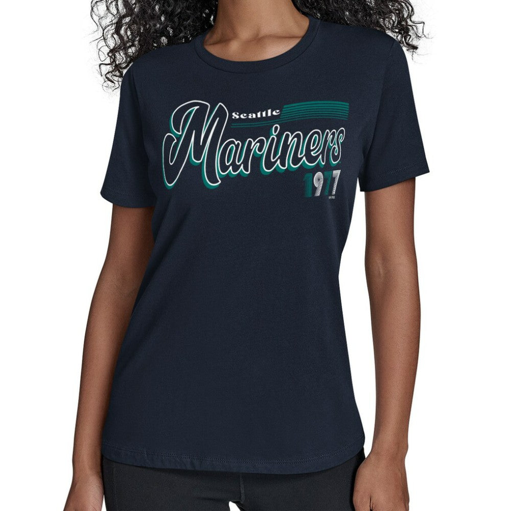 MLB Seattle Mariners Starter Women's Groovy Script Team Fitted T-Shirt