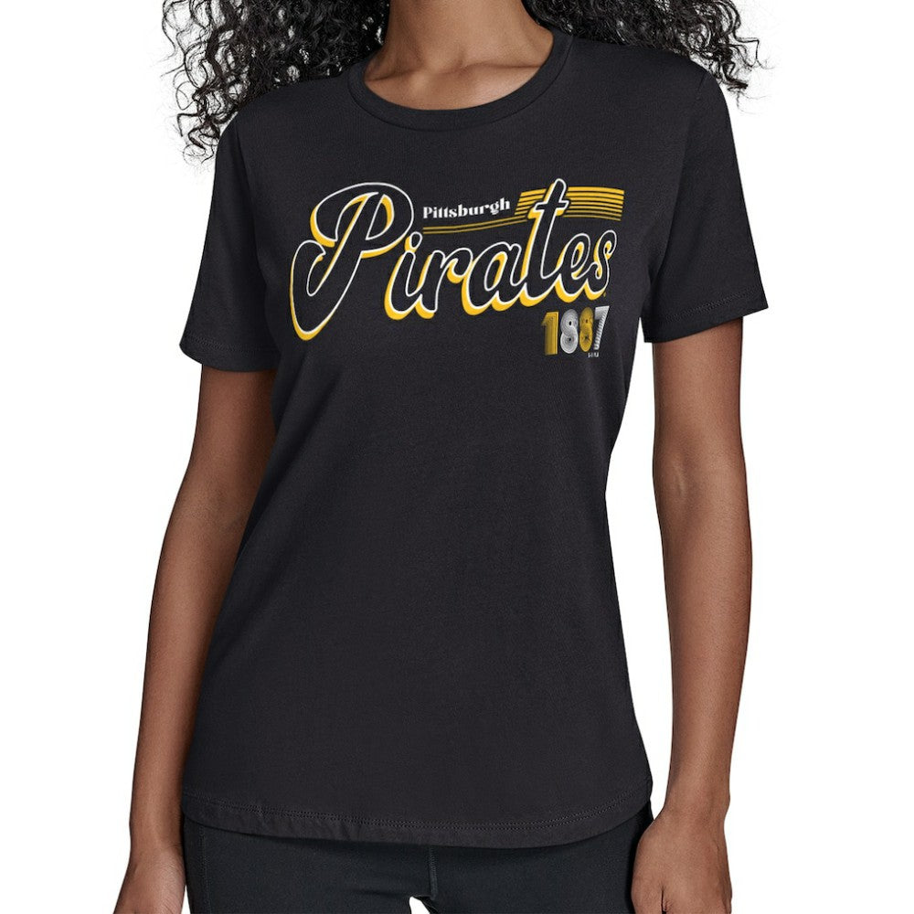 MLB Pittsburgh Pirates Starter Women's Groovy Script Team Fitted T-Shirt