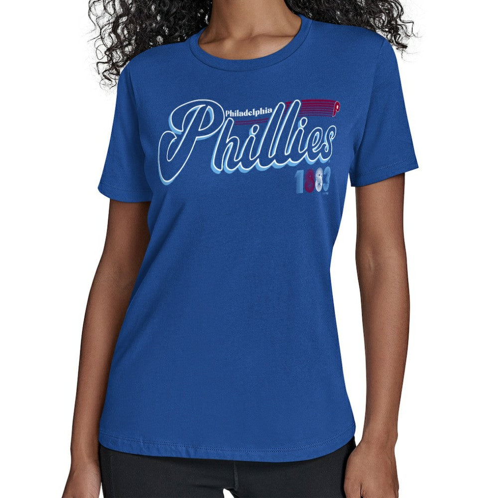 MLB Philadelphia Phillies Starter Women's Groovy Script Team Fitted T-Shirt