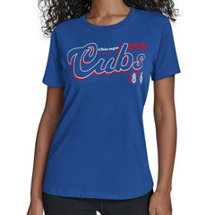 MLB Chicago Cubs Starter Women's Groovy Script Team Fitted T-Shirt