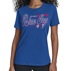 MLB Toronto Blue Jays Starter Women's Groovy Script Team Fitted T-Shirt