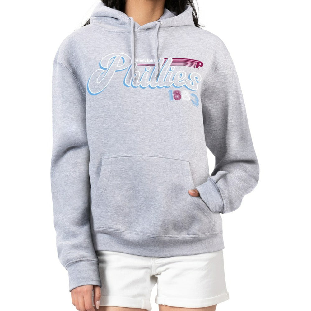 MLB Philadelphia Phillies Starter Women's Groovy Script Team Fleece Pullover Hoodie