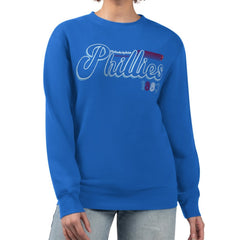 MLB Philadelphia Phillies Starter Women's Groovy Script Team Fleece Pullover Sweatshirt