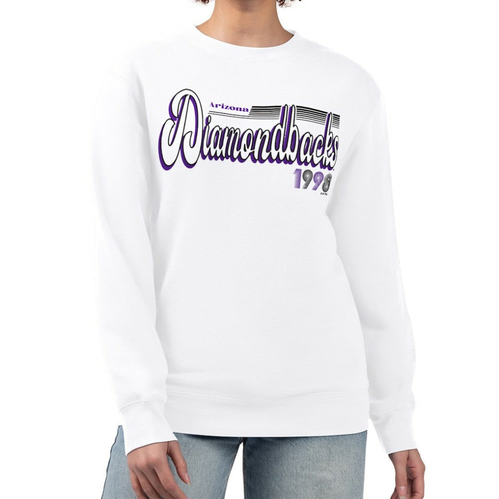 MLB Arizona Diamondbacks Starter Women's Groovy Script Team Fleece Pullover Sweatshirt