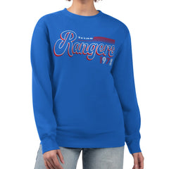 MLB Texas Rangers Starter Women's Groovy Script Team Fleece Pullover Sweatshirt