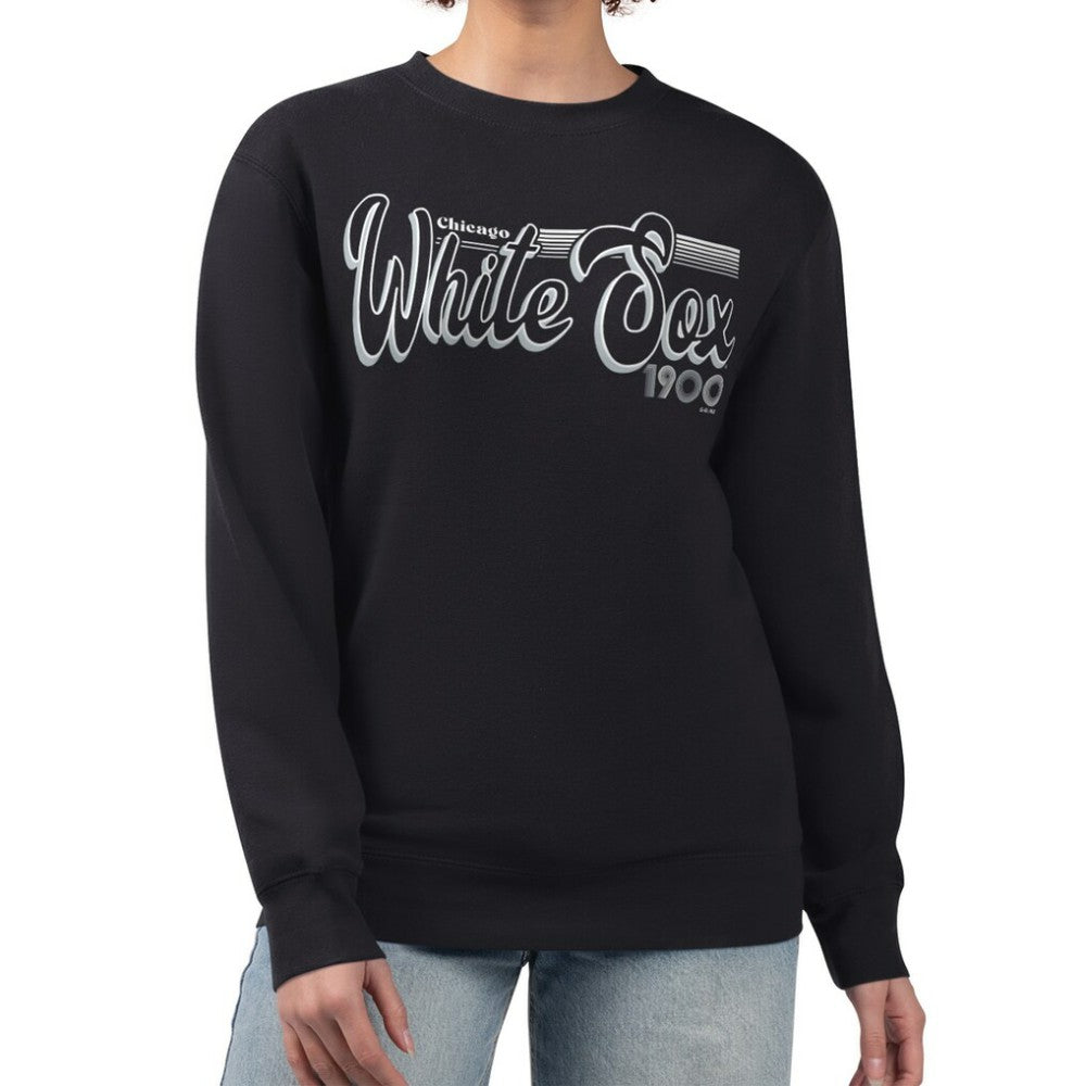 MLB Chicago White Sox Starter Women's Groovy Script Team Fleece Pullover Sweatshirt