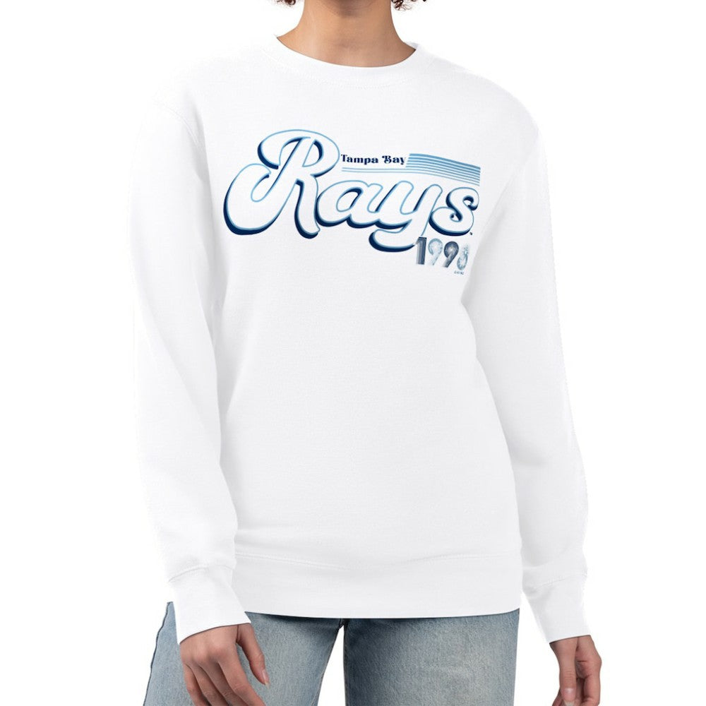 MLB Tampa Bay Rays Starter Women's Groovy Script Team Fleece Pullover Sweatshirt
