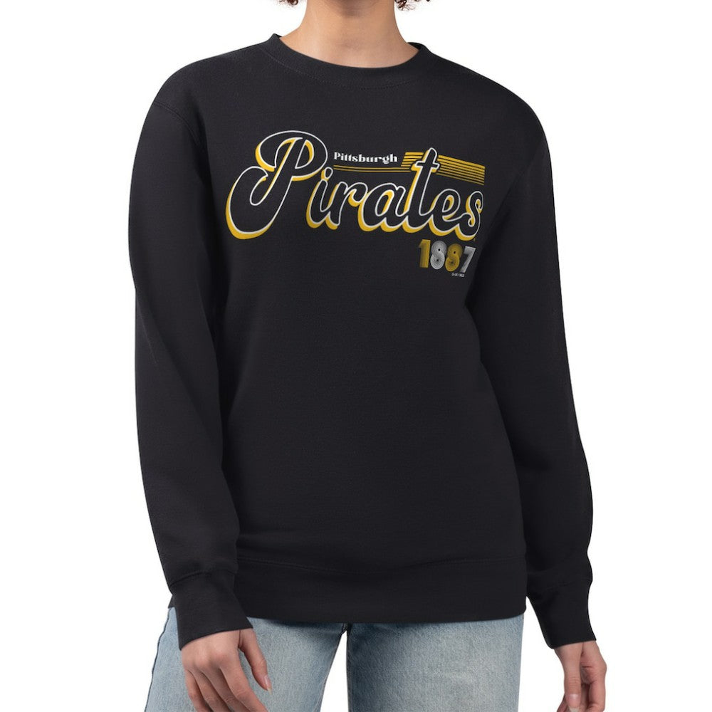 MLB Pittsburgh Pirates Starter Women's Groovy Script Team Fleece Pullover Sweatshirt