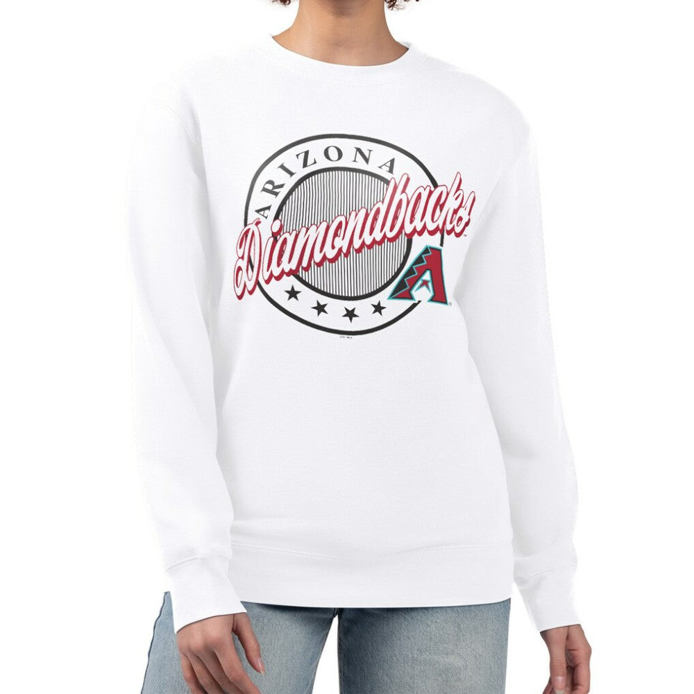 MLB Arizona Diamondbacks G-III 4Her by Carl Banks Women's Pinstripe Circle Team Fleece Pullover Sweatshirt