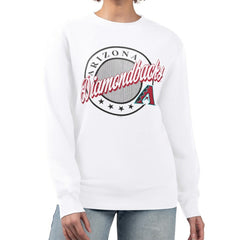 MLB Arizona Diamondbacks G-III 4Her by Carl Banks Women's Pinstripe Circle Team Fleece Pullover Sweatshirt