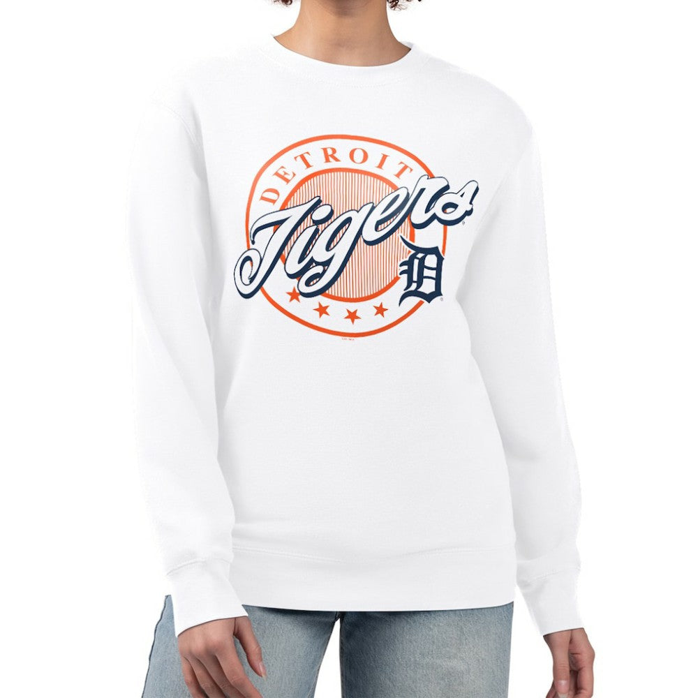 MLB Detroit Tigers G-III 4Her by Carl Banks Women's Pinstripe Circle Team Fleece Pullover Sweatshirt