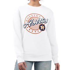 MLB Houston Astros G-III 4Her by Carl Banks Women's Pinstripe Circle Team Fleece Pullover Sweatshirt