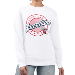 MLB Cleveland Guardians G-III 4Her by Carl Banks Women's Pinstripe Circle Team Fleece Pullover Sweatshirt