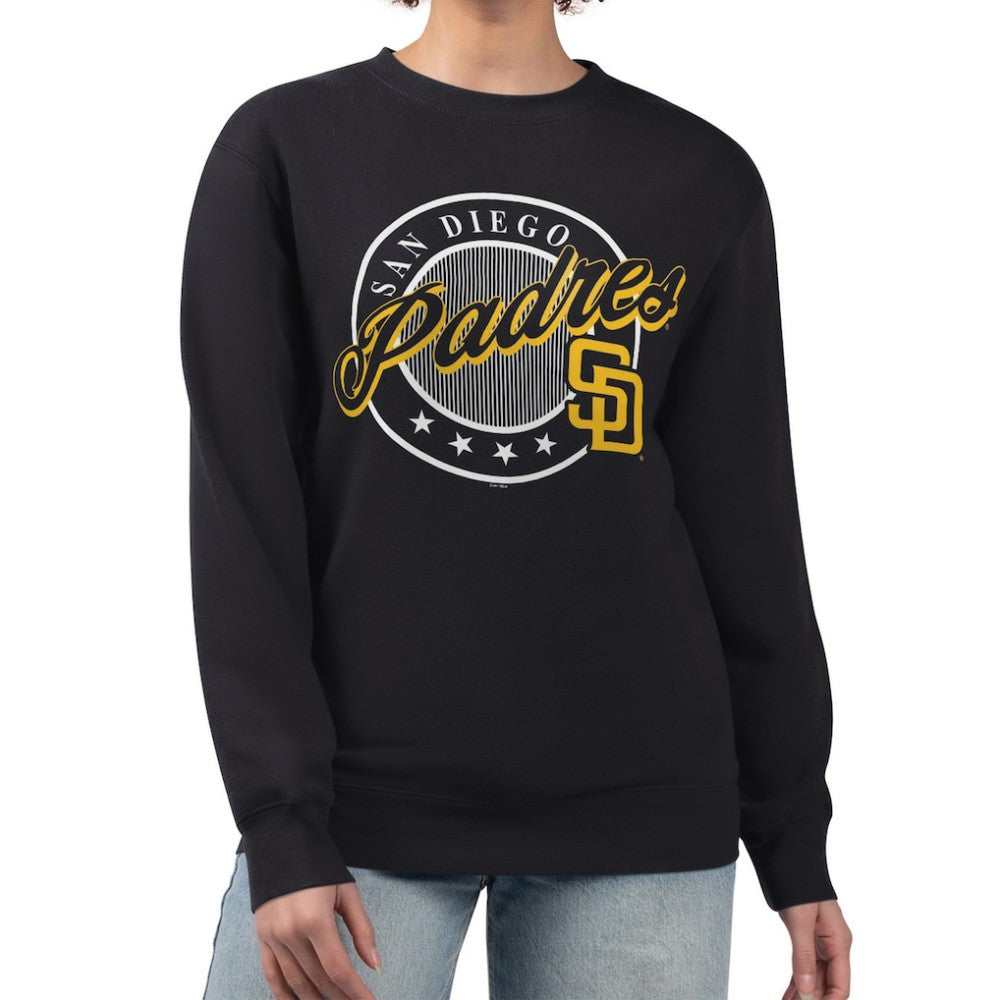 MLB San Diego Padres G-III 4Her by Carl Banks Women's Pinstripe Circle Team Fleece Pullover Sweatshirt