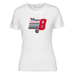 NHL White Alexander Ovechkin Washington Capitals Levelwear Women's NHL All-Time Leading Goal Scorer Milestone Stripes Name & Number Maddox T-Shirt