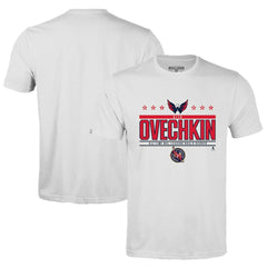 NHL White Alexander Ovechkin Washington Capitals Levelwear NHL All-Time Leading Goal Scorer Milestone Stars Name & Number Richmond T-Shirt