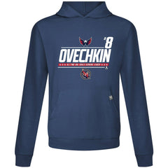 NHL Navy Alexander Ovechkin Washington Capitals Levelwear NHL All-Time Leading Goal Scorer Milestone Name & Number Relay Pullover Hoodie