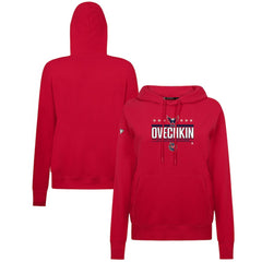 NHL Red Alexander Ovechkin Washington Capitals Levelwear Women's NHL All-Time Leading Goal Scorer Milestone Stripes Name & Number Adorn Pullover Hoodie