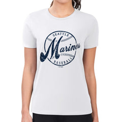 MLB Seattle Mariners G-III 4Her by Carl Banks Women's Super-Slim Fit Lightweight Distressed Baseball Team T-Shirt