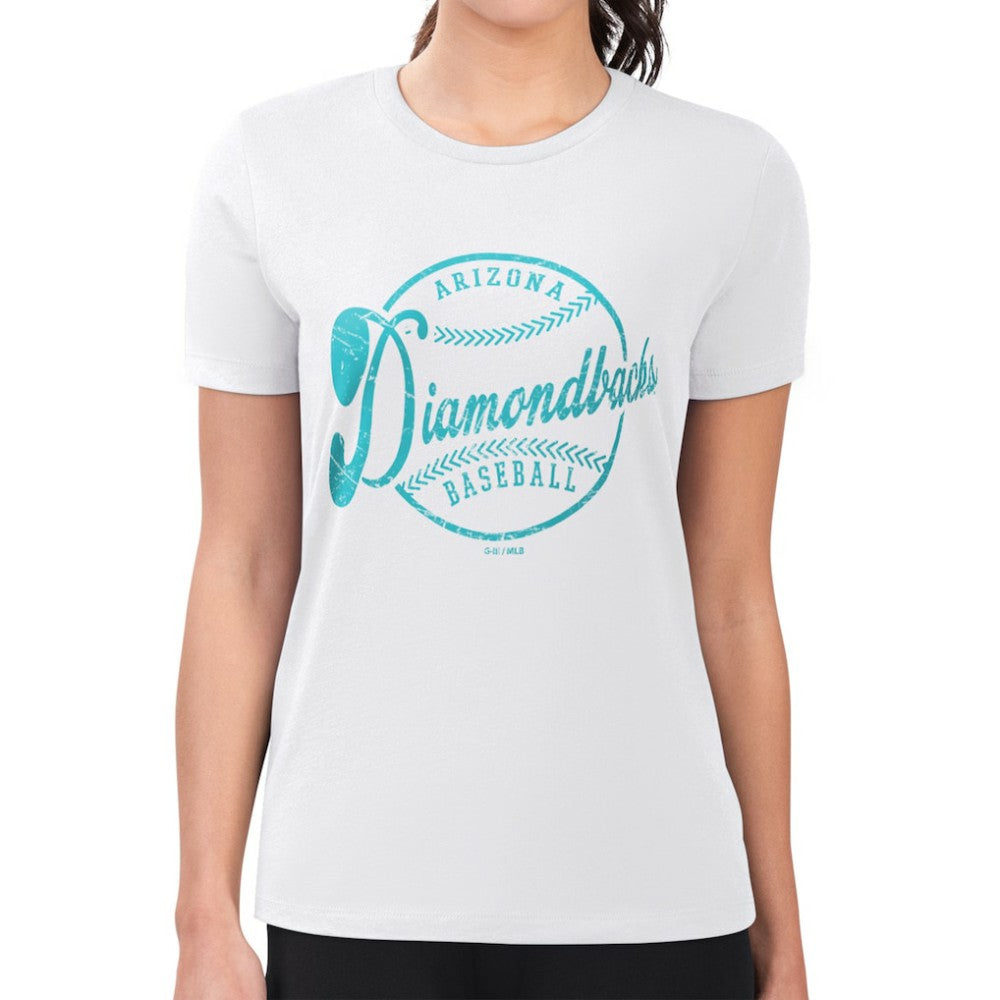 MLB Arizona Diamondbacks G-III 4Her by Carl Banks Women's Super-Slim Fit Lightweight Distressed Baseball Team T-Shirt
