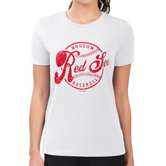 MLB Boston Red Sox G-III 4Her by Carl Banks Women's Super-Slim Fit Lightweight Distressed Baseball Team T-Shirt