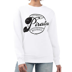 MLB Pittsburgh Pirates G-III 4Her by Carl Banks Women's Distressed Baseball Team Fleece Pullover Sweatshirt