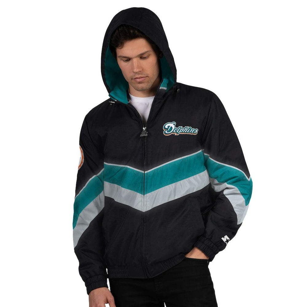 Starter Thursday Night Gridiron Vintage Logo Full-Zip Hoodie - Miami Dolphins
