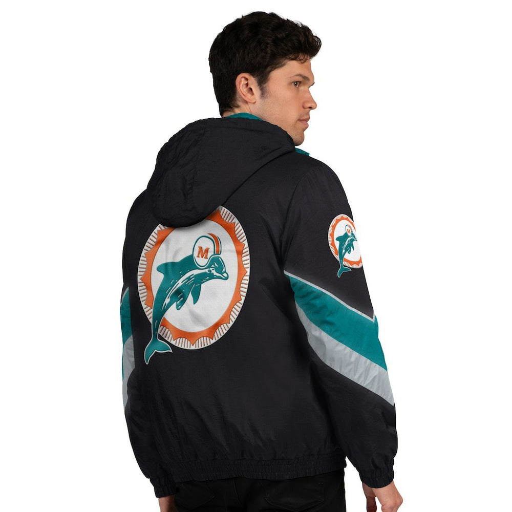 Starter Thursday Night Gridiron Vintage Logo Full-Zip Hoodie - Miami Dolphins