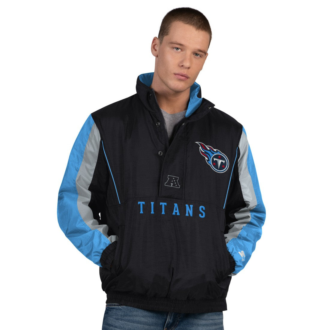 Starter Thursday Night Gridiron Half-Zip Jacket - Tennessee Titans