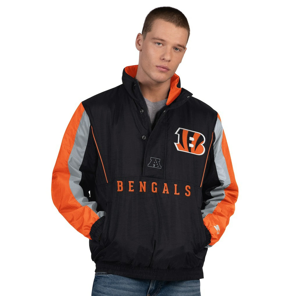 Starter Thursday Night Gridiron Half-Zip Jacket - Cincinnati Bengals