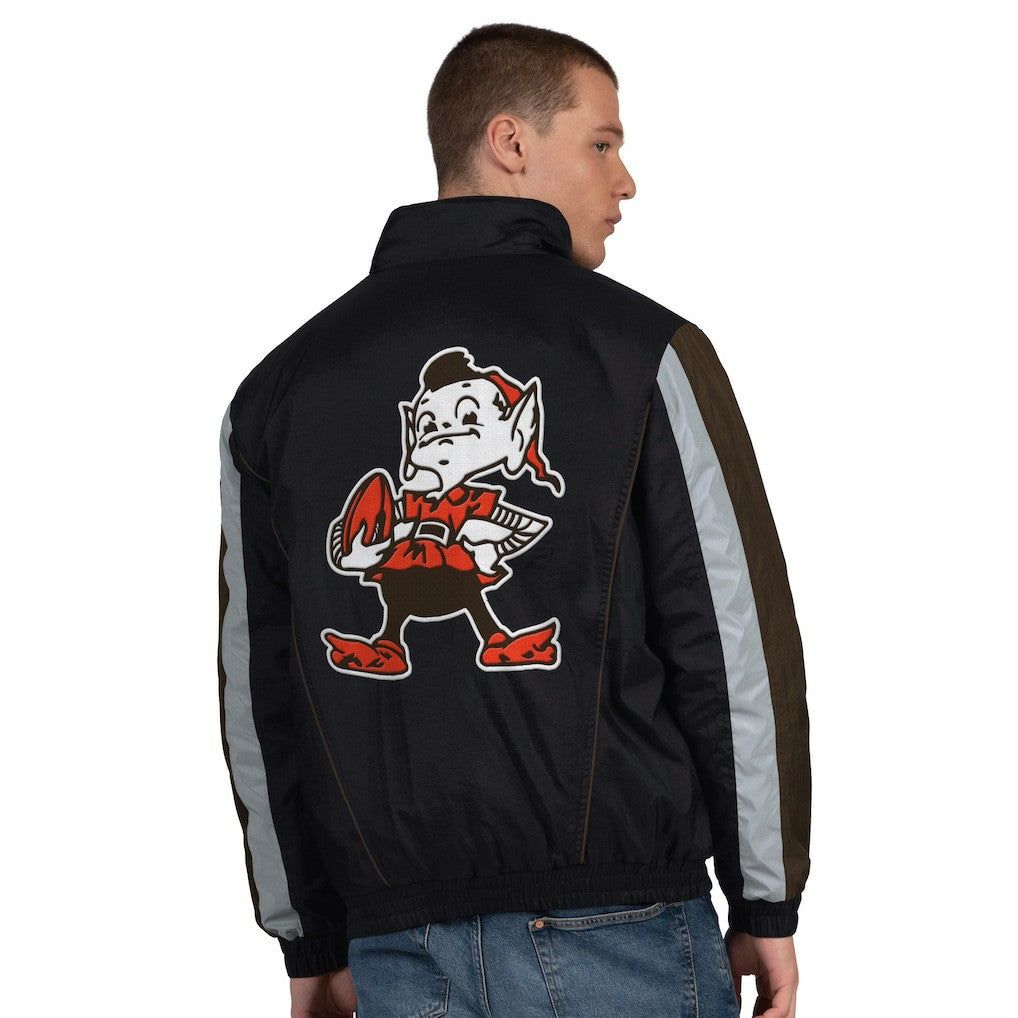 Starter Thursday Night Gridiron Vintage Logo Half-Zip Jacket - Cleveland Browns
