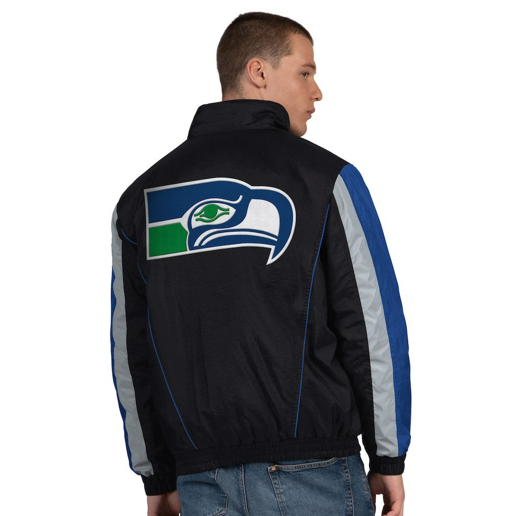 Starter Thursday Night Gridiron Vintage Logo Half-Zip Jacket - Seattle Seahawks