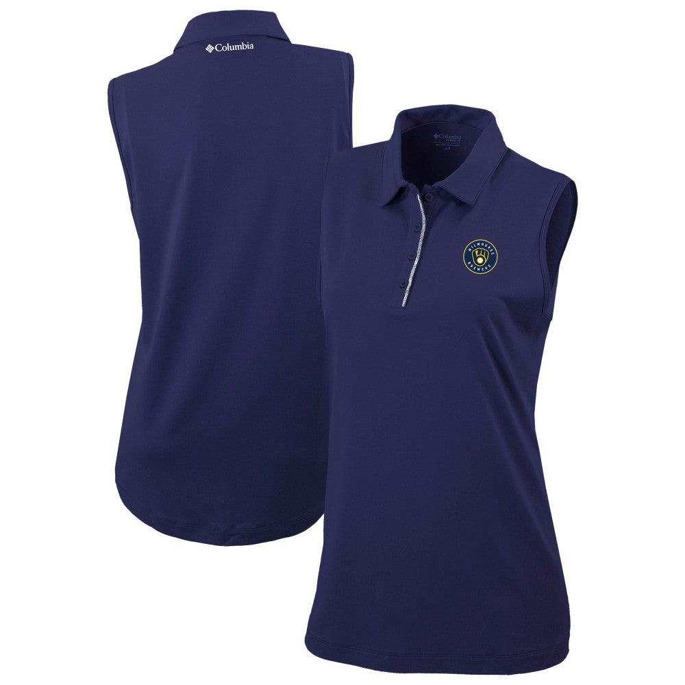 MLB Milwaukee Brewers Columbia Women's Tend The Ball Sleeveless Polo