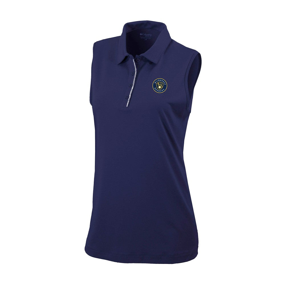 MLB Milwaukee Brewers Columbia Women's Tend The Ball Sleeveless Polo