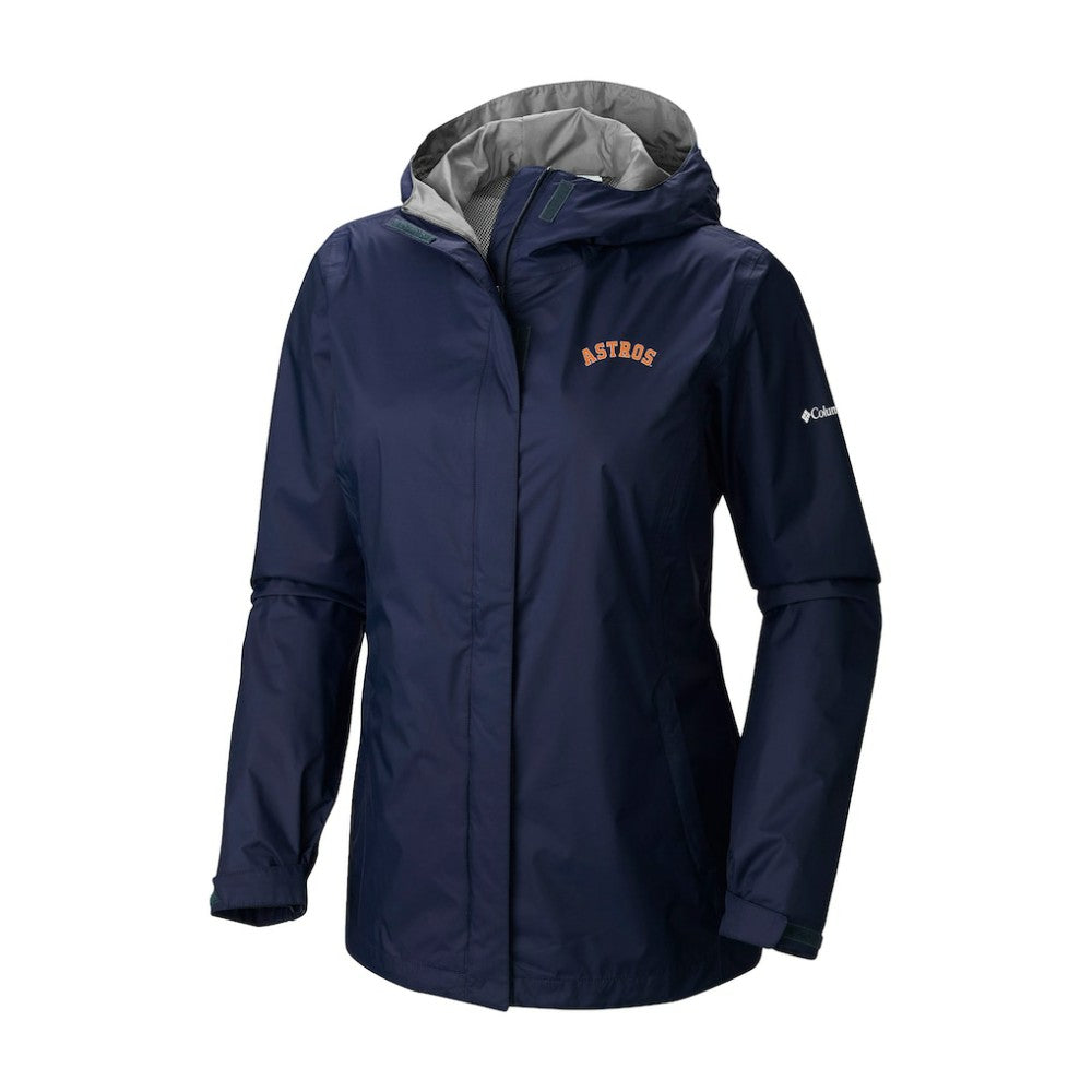 MLB Houston Astros Columbia Women's Arcadia II Omni-Tech Full-Zip Hoodie Rain Jacket