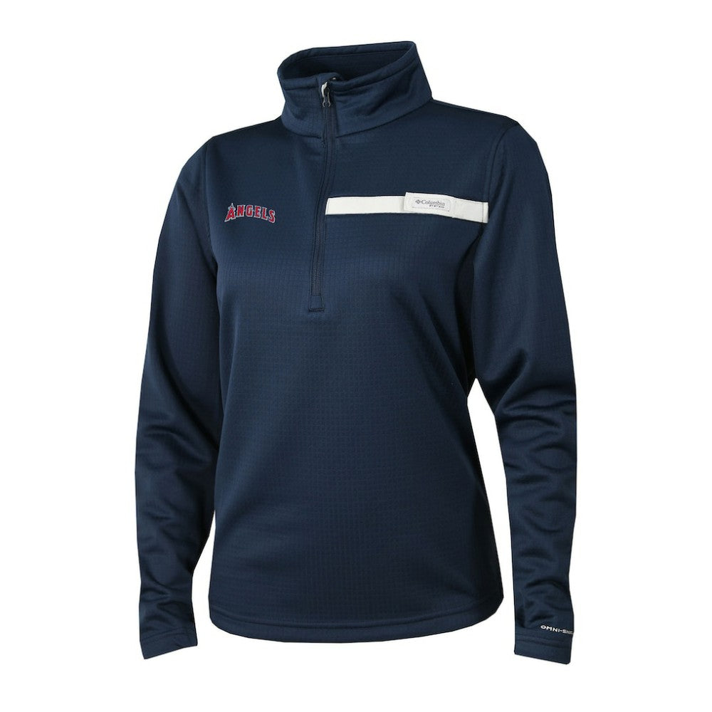 MLB Los Angeles Angels Columbia Women's Skiff Guide Fleece Half-Zip Pullover Jacket