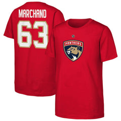 NHL Red Brad Marchand Florida Panthers Youth Player Name & Number T-Shirt