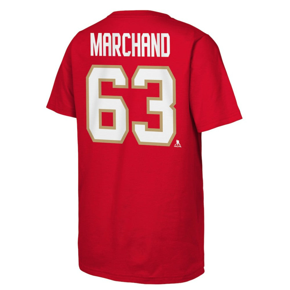 NHL Red Brad Marchand Florida Panthers Youth Player Name & Number T-Shirt
