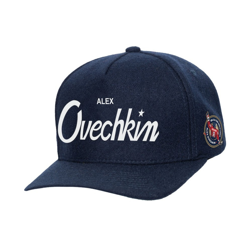 NHL Navy Alexander Ovechkin Washington Capitals Mitchell & Ness All Time Goals Pro Crown Adjustable Hat