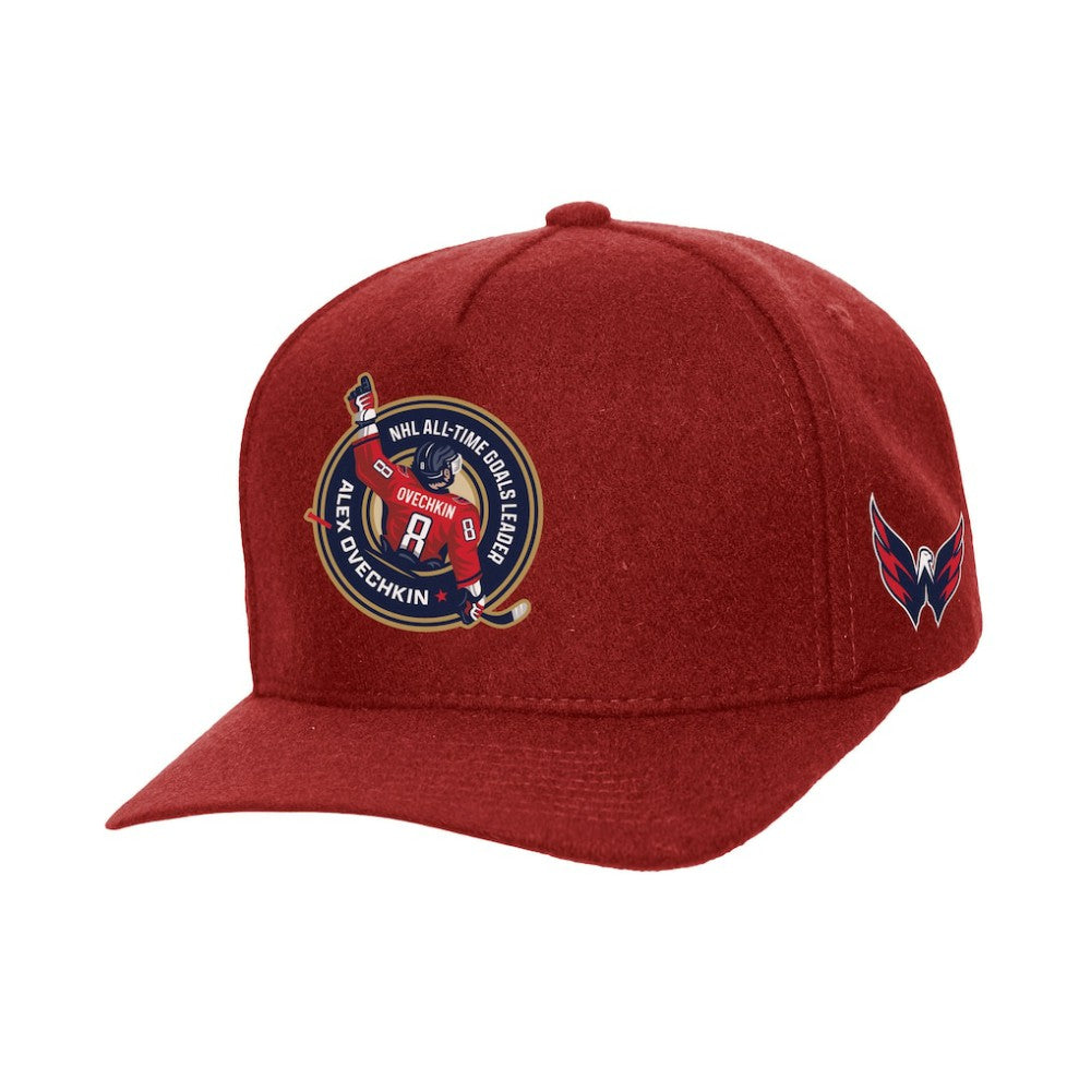 NHL Red Alexander Ovechkin Washington Capitals Mitchell & Ness All Time Goals Pro Crown Adjustable Hat