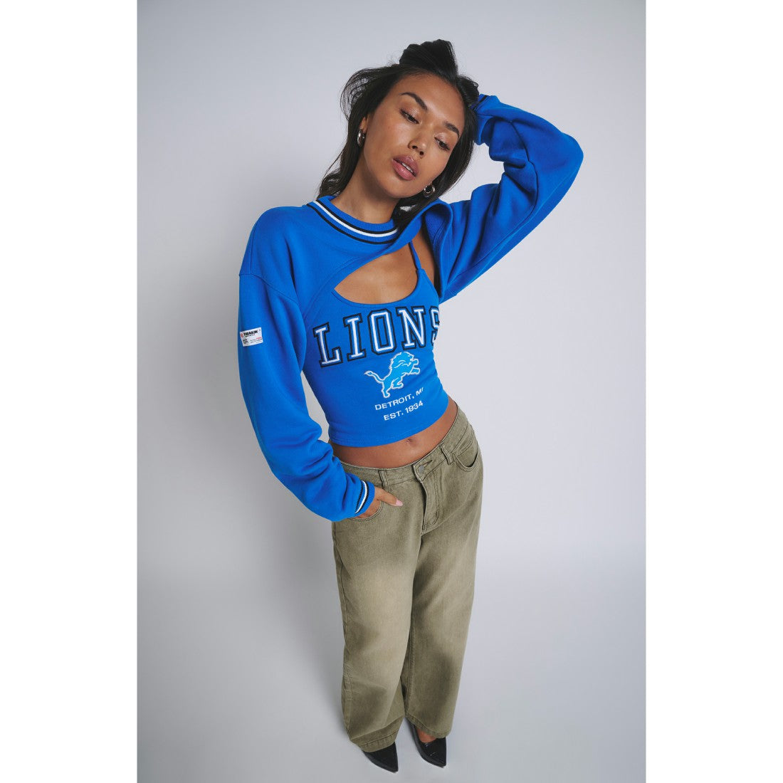 Off Season Women's Fleece Shrug Cami - Detroit Lions