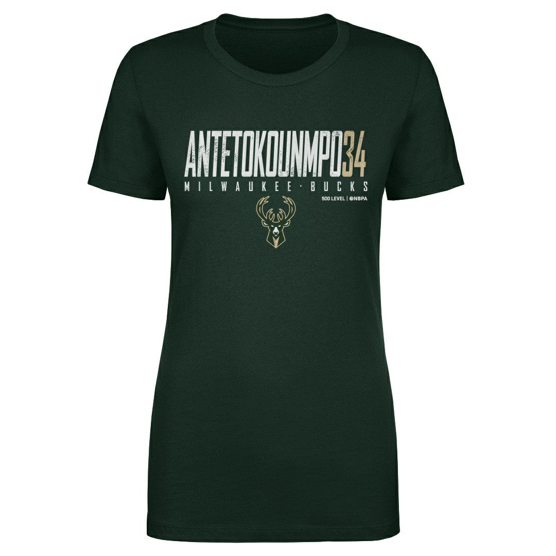 NBA Giannis Antetokounmpo Milwaukee Bucks 500 Level Women's Elite T-Shirt